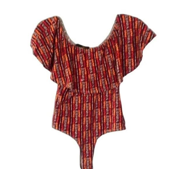 Minette off the shoulder retro one-piece blouse size M. - Picture 1 of 10